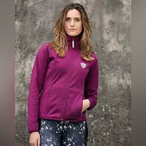 Horseware Ireland Jacket Size Small US 6 Fitted Fleece Lined Fuchsia Wine Zipper